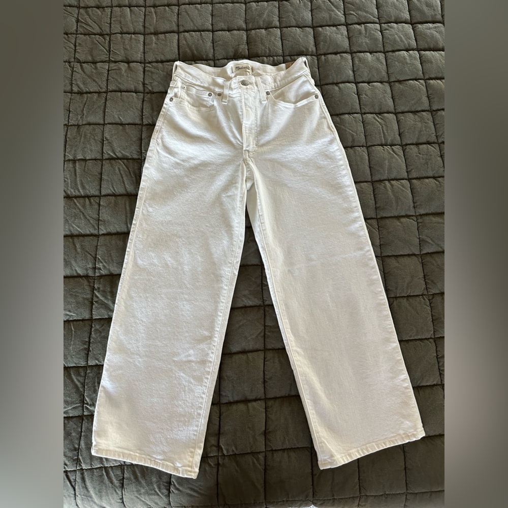 Madewell The Perfect Vintage Wide-Leg Crop Jean in Ecru